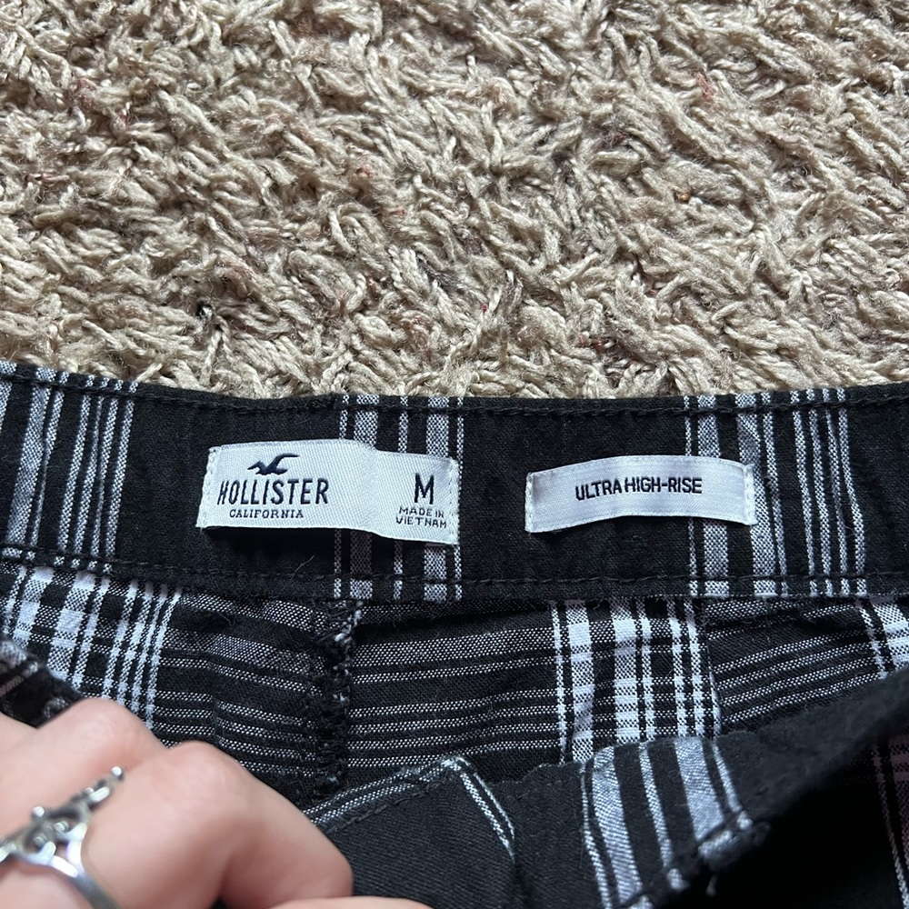 stripped black and white cargo pants